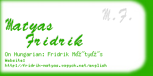 matyas fridrik business card